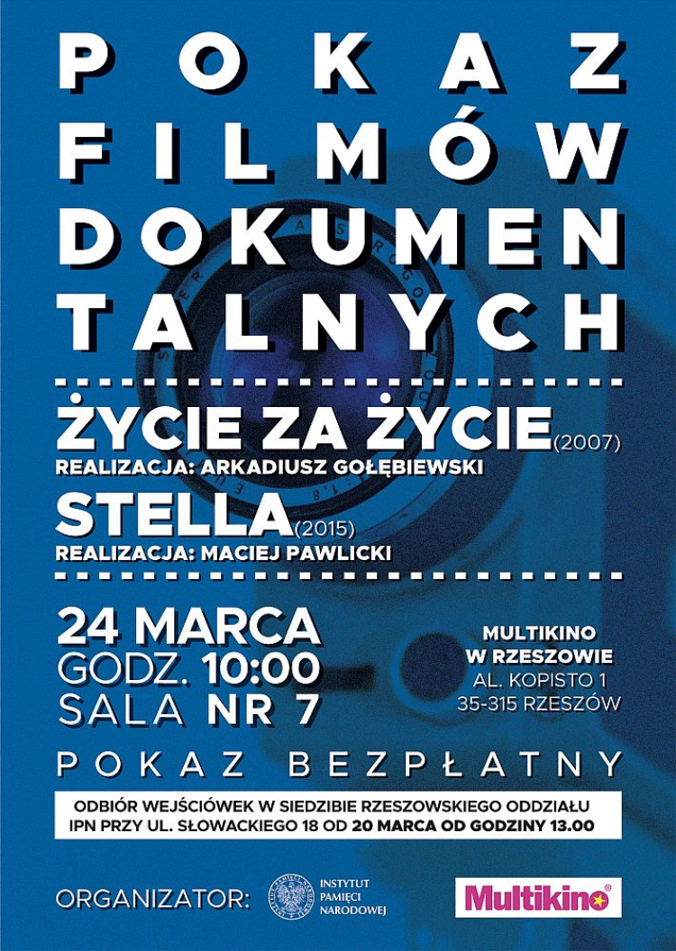 Pokaz filmów dokumentalnych w Rzeszowie z okazji Narodowego Dnia Pamięci Polaków ratujących Żydów pod okupacją niemiecką