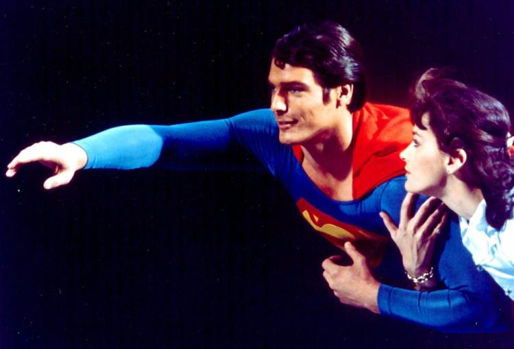 Christopher Reeve jako Superman i Margot Kidder. Fot. PAP/EPA