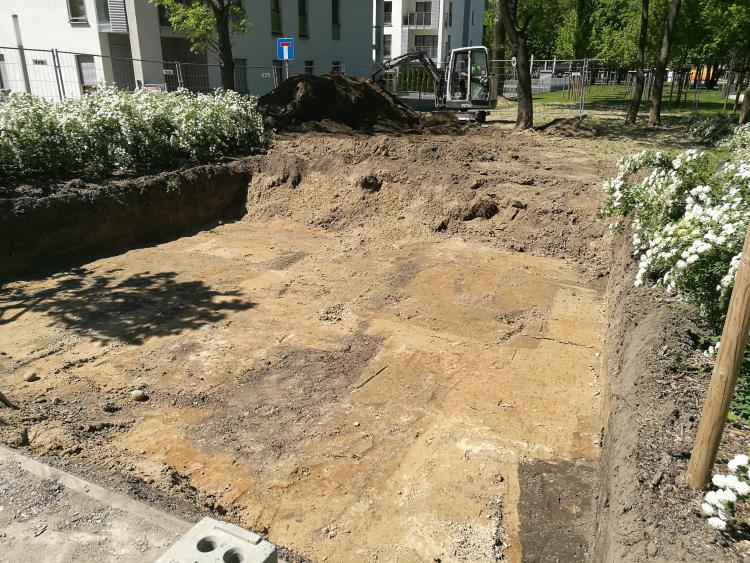 Prace poszukiwawczo-ekshumacyjnych na terenie Parku Heweliusza w Poznaniu. Źródło: Biuro Poszukiwań i Identyfikacji IPN