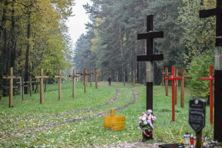 Uroczysko na skraju Mińska na Białorusi, w którym odkryte zostały masowe groby ludzi rozstrzelanych przez NKWD w latach 1937–1941. Fot.  PAP/W. Pacewicz