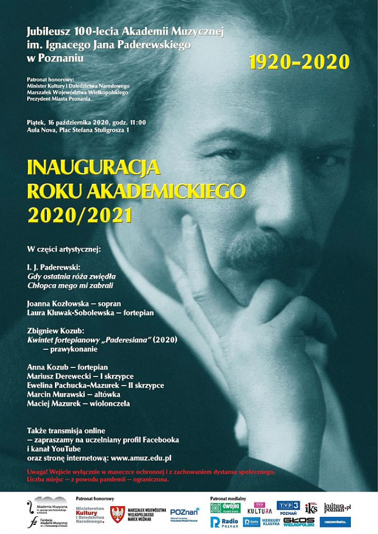 Inauguracja roku akademickiego 2020/2021 w Akademii Muzycznej w Poznaniu