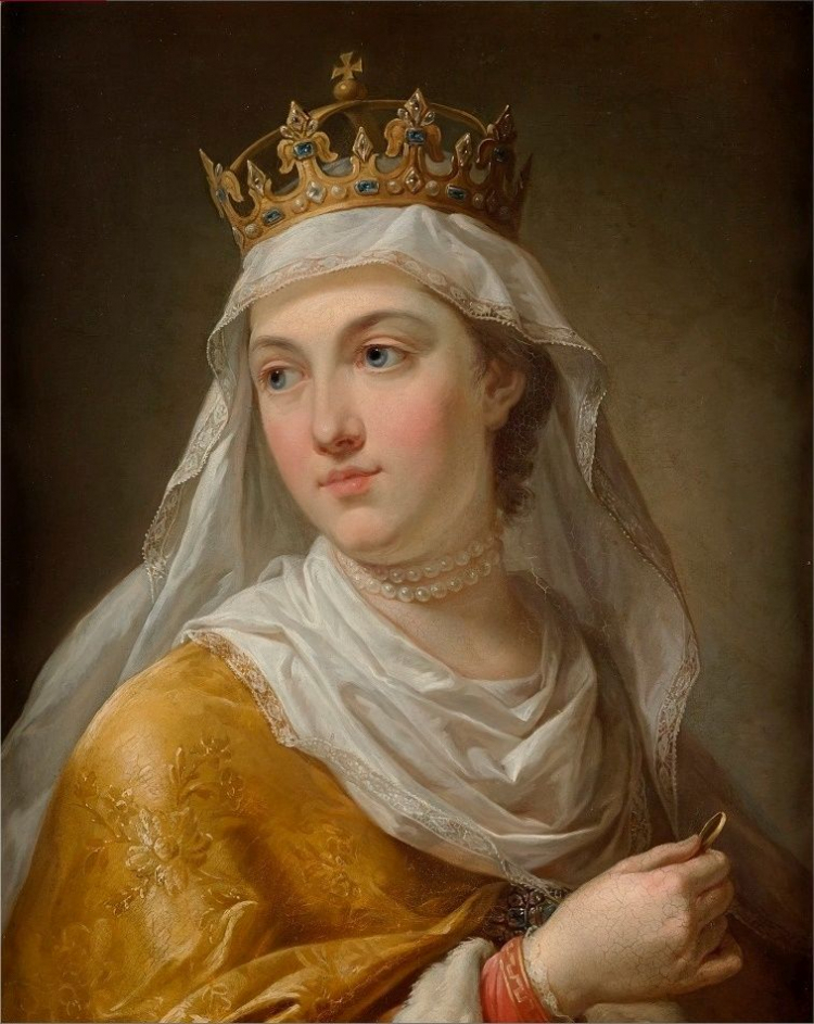 Portret królowej Jadwigi Andegaweńskiej. Marcello Bacciarelli. Źródło: Wikimedia Commons