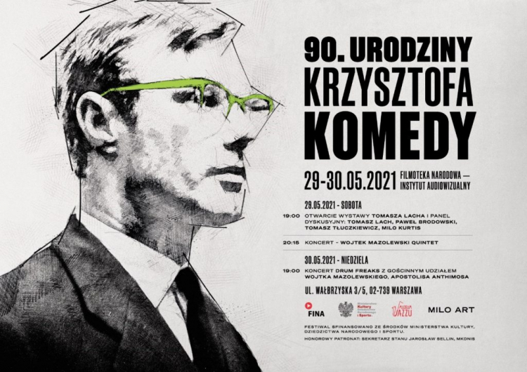 90. urodziny Krzysztofa Komedy (29–30 maja). Źródło: Filmoteka Narodowa - Instytut Audiowizualny