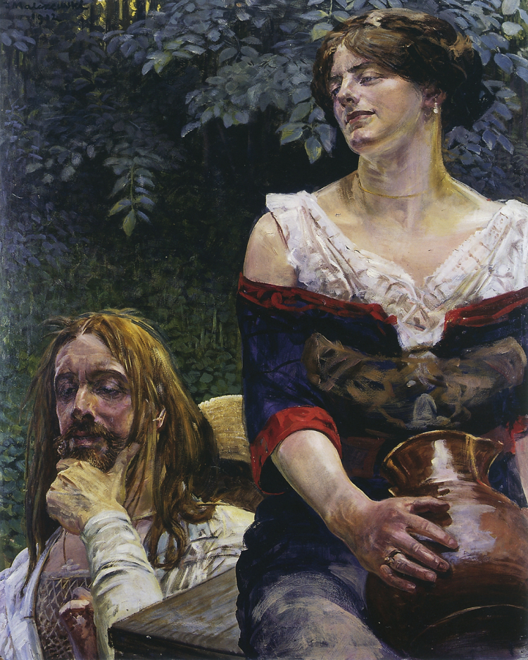 Jacek Malczewski "Chrystus i Samarytanka", 1912. Źródło: Muzeum Narodowe w Poznaniu