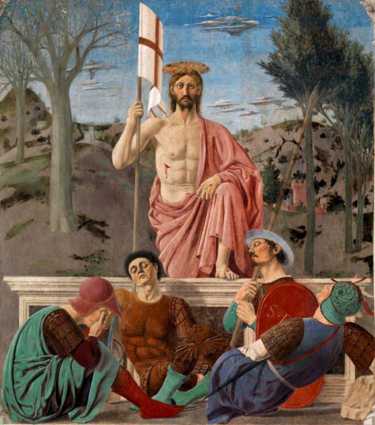 Zmartwychwstanie – fresk Piera della Francesca, ok. 1465 r. Źródło: Wikipedia. 