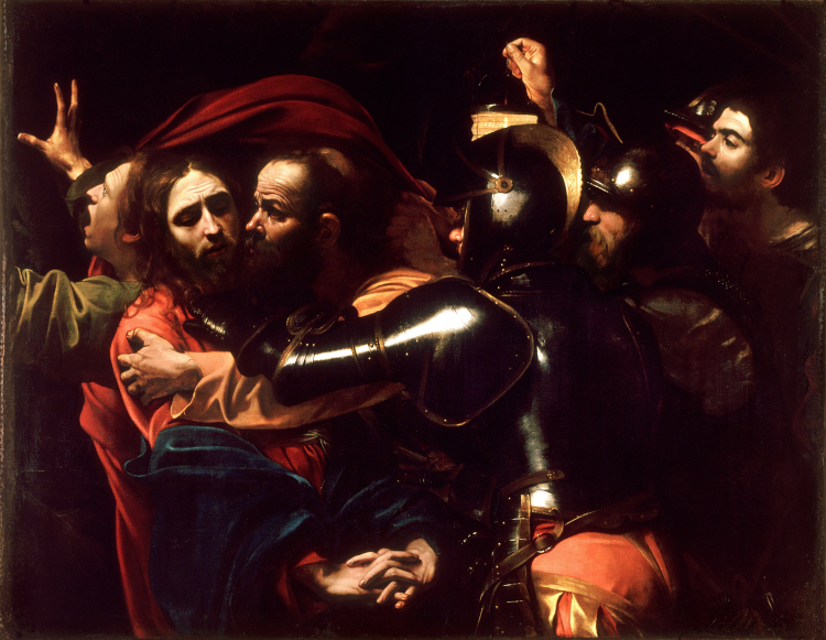 Pojmanie Chrystusa (znany również jako Pocałunek Judasza) Caravaggia. Źródło: Wikipedia.