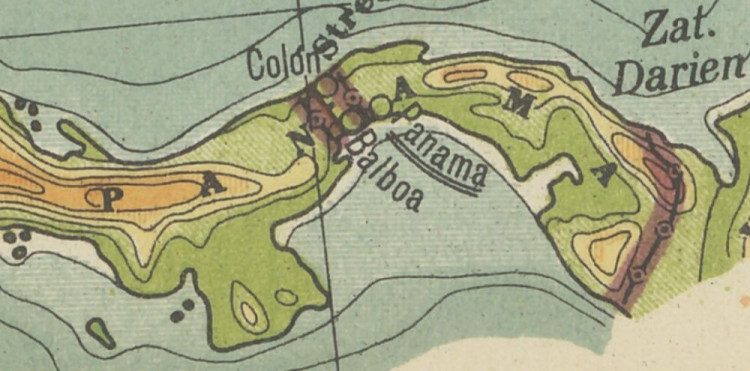 Panama w „Powszechnym atlasie geograficznym” Eugeniusza Romera. Źródło: CBN Polona