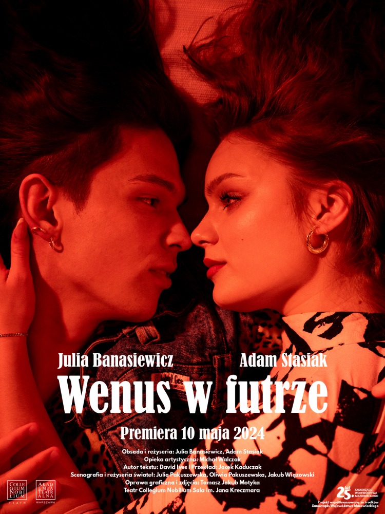 Plakat spektaklu "Wenus w Futrze". Źródło: Teatr Collegium Nobilium. 