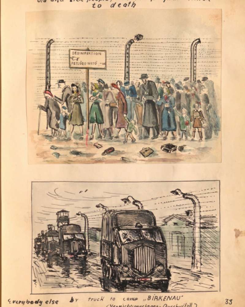 Muzeum Auschwitz pozyskało ilustrowany dziennik autorstwa ocalałego Alfreda Kantora. Fot. Auschwitz Memorial / Muzeum Auschwitz﻿