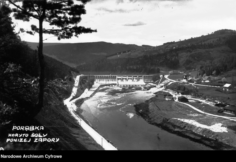 Zapora Porąbka w 1936 r. Fot. NAC