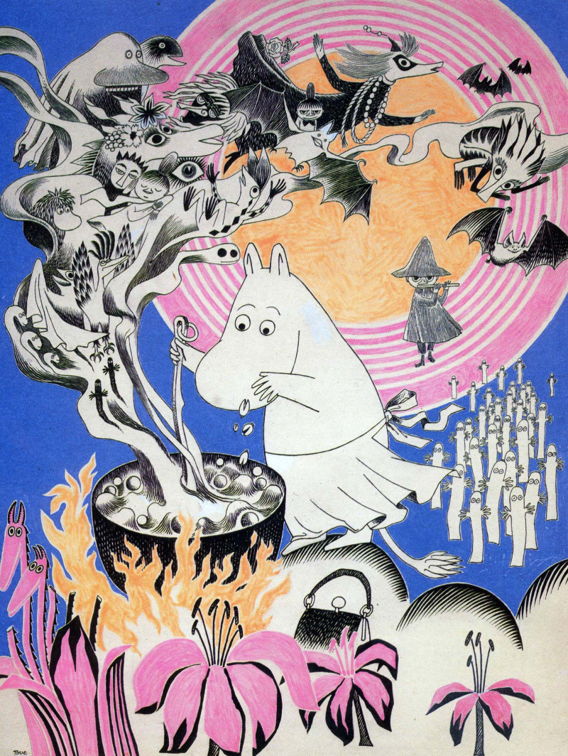 Łódź 17.11.2000 r. W Muzeum Kinematografi w Łodzi została otwarta wystawa rysunków Tove Jansson autorki popularnych Muminków. Fot. PAP/Andrzej Zbraniecki