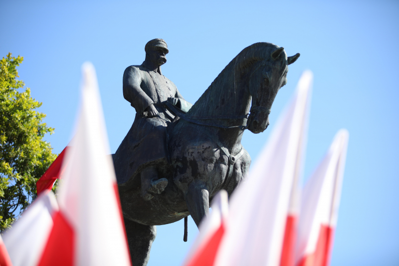 Pomnik Józefa Piłsudskiego na placu Litewskim w Lublinie. Fot. PAP/Bartłomiej Wójtowicz