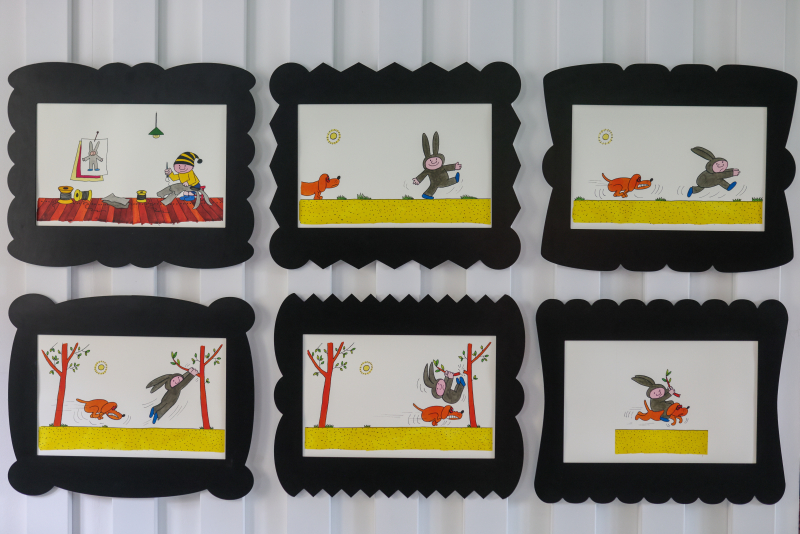 Wernisaż prac Bohdana Butenki „Gapiszon w Lengrenówce” w Lengrenówce pracowni Muzeum Karykatury w Warszawie w 2024 r. fot. PAP/Leszek Szymański