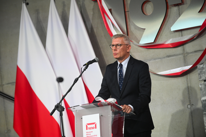 Ossów, 16 sierpnia 2025 r. Wystawa stała w nowo otwartym Muzeum Bitwy Warszawskiej 1920 roku w Ossowie. Fot. PAP/Marcin Obara