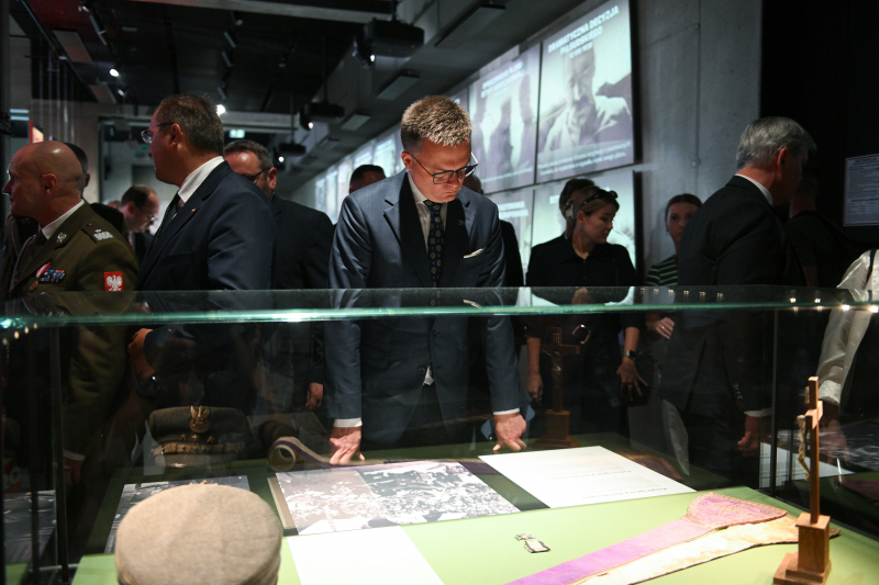 Ossów, 16 sierpnia 2025 r. Wystawa stała w nowo otwartym Muzeum Bitwy Warszawskiej 1920 roku w Ossowie. Fot. PAP/Marcin Obara