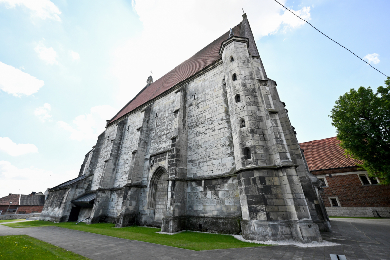 Wiślica, 20.05.2026. W bazylice w Wiślicy (woj. świętokrzyskie) rozpoczęła się renowacja gotyckich fresków rusko-bizantyjskich z przełomu XIV i XV wieku. Fot. PAP/Piotr Polak
