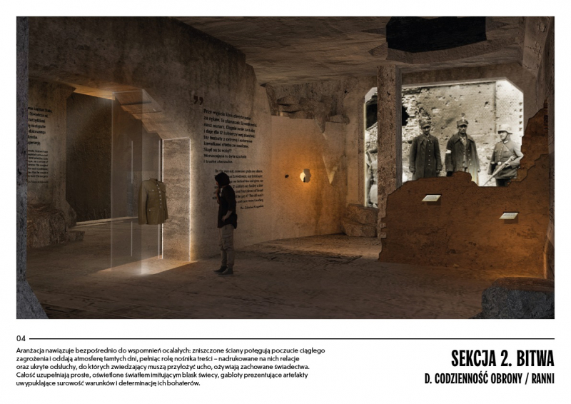 Projekt spółki Trias AVI zajął pierwsze miejsce w konkursie na opracowanie koncepcji projektowej wystawy Muzeum Westerplatte, wizualizacja, fot. Trias AVI