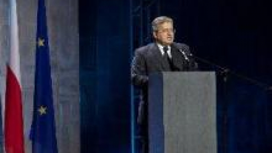 Przemówienie prezydenta Bronisława Komorowskiego podczas Europejskiego Kongresu Kultury. Fot. PAP/M. Kulczyński