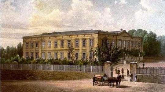 Pałac Goduli w Szombierkach pędzla Alexandra Dunckera (XIX w.). Fot. Wikipedia