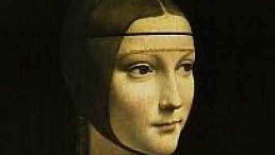 "Dama z gronostajem", obraz Leonarda da Vinci. Fot. PAP