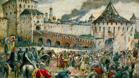 Polacy poddają się na Kremlu. Obraz Ernesta Lissnera. Fot. Wikimedia Commons