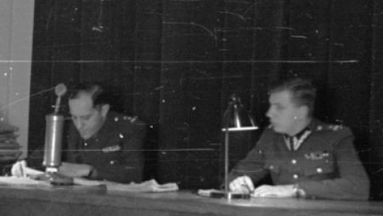 Proces pokazowy III Zarządu Zrzeszenia Wolność i Niezawisłość. Warszawa, 1947.12. Fot. PAP