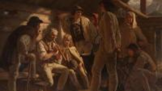 Wojciech Gerson "Odpoczynek w tatrzańskim szałasie". Obraz odzyskany dzięki staraniom MKiDN. Źródło:kolekcje.mkid