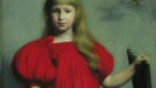 "Portret dziewczynki w czerwonej sukience" Pankiewicza. Fot. Muzeum Narodowe w Kielcach