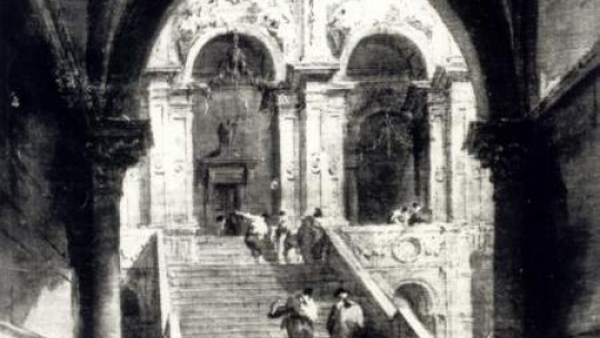 Francesco Guardi "Schody pałacowe"(fragment). Fot. MKiDN