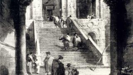 Obraz "Schody pałacowe" Francesco Guardiego. Źródło: MKiDN