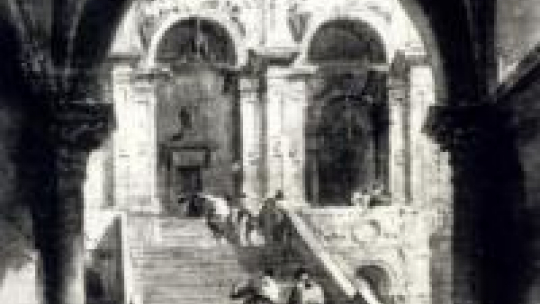 Francesco Guardi "Schody pałacowe"(fragment). Fot. MKiDN 