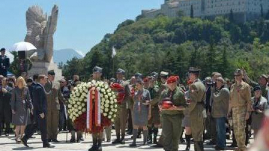 Premier Donald Tusk podczas uroczystości 70. rocznicy zakończenia bitwy o Monte Cassino. Fot. PAP/R. Pietruszka