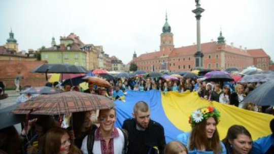 Obchody Dnia Niepodległości i Flagi Narodowej Ukrainy w Warszawie. Fot. PAP/B. Zborowski