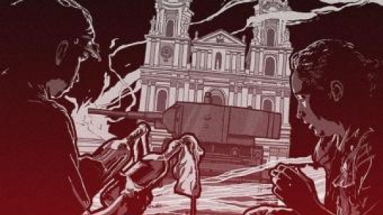 Plakat do filmu "Krew na bruku. Grodno 1939". Źródło: IPN