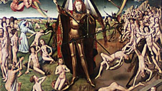 Fragment dzieła Hansa Memlinga "Sąd Ostateczny". Fot. PAP/T. Prażmowski