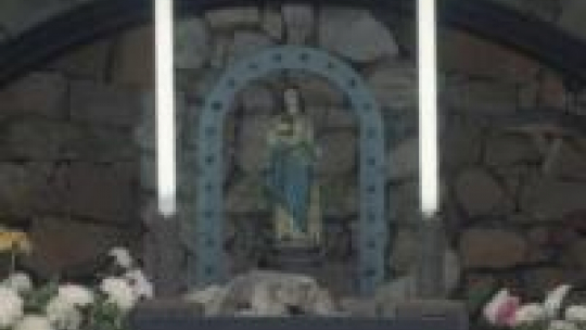 Figura św. Barbary w jednej z kopalń. Fot. PAP/A. Hawałej