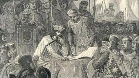 Król Jan bez Ziemi podpisuje Wielką Kartę Swobód. Źródło: Wikimedia Commons