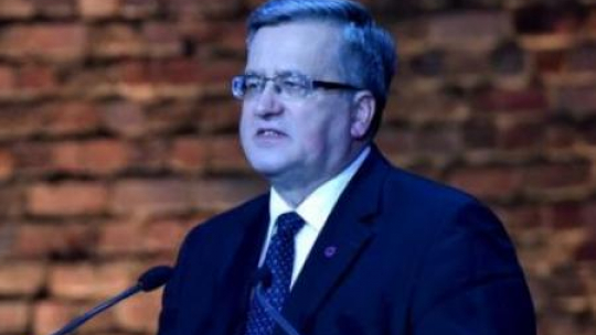 Prezydent Komorowski podczas uroczystości w Auschwitz-Birkenau. Fot. PAP/J. Bednarczyk