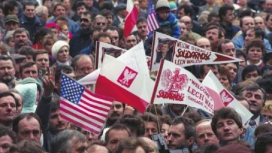 Chicago podczas wizyty prezydenta Lecha Wałęsy w USA. Marzec 1991 r. Fot. PAP/I. Radkiewicz