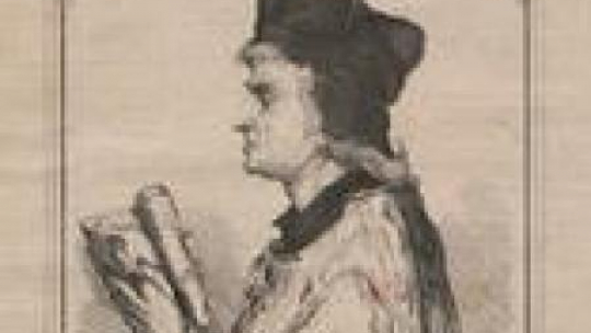 Jan Długosz w grafice Bronisława Puca. Źródło: BN Polona