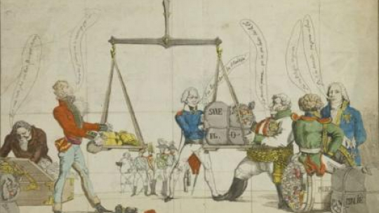Eugène Delacroix "Kongres Wiedeński. Równowaga polityczna". Źródło: BN Polona
