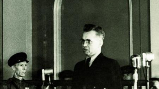 Gen. Leopold Okulicki przed Kolegium Wojskowego Sądu Najwyższego ZSRS. Źródło: IPN 
