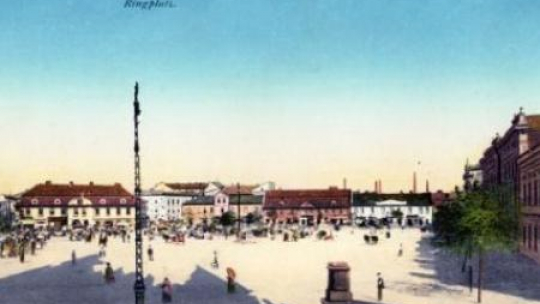 Pocztówka z widokiem Rynku Podgórskiego od strony kościoła św. Józefa z pocz. XX w.