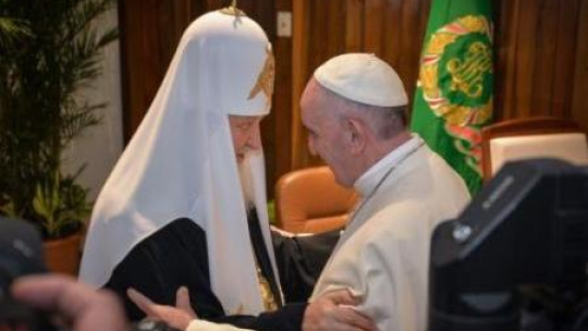 Spotkanie papieża Franciszka i patriarchy moskiewskiego i całej Rusi Cyryla. Fot. PAP/EPA