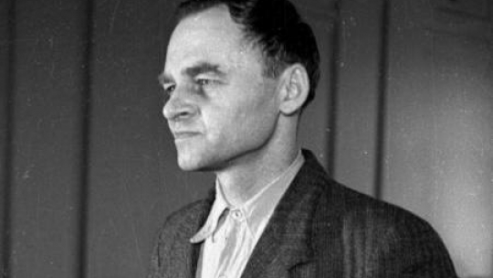 Rotmistrz Witold Pilecki przed Wojskowym Sądem Rejonowym. 1948 r. Fot. PAP/CAF/Archiwum