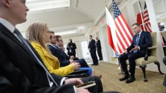 Prezydent A. Duda na spotkaniu z Polonią w Waszyngtonie. Fot. PAP/J. Turczyk