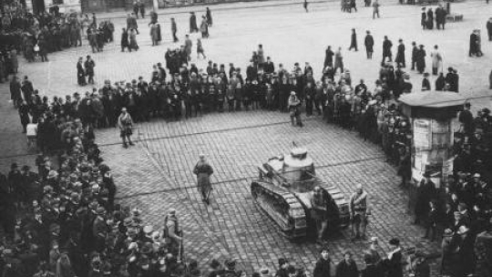 Plebiscyt na Śląsku - posterunek francuski w Katowicach. Marzec, 1921 r. Fot. NAC