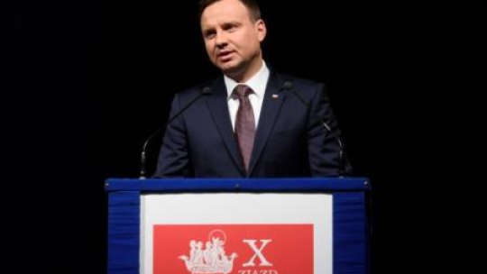 Prezydent A. Duda na X Zjeździe Gnieźnieńskim. Fot. PAP/J. Kaczmarczyk