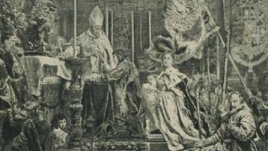 Śluby Jana Kazimierza w katedrze we Lwowie. Pocztówka z lat międzywojennych. Źródło: CBN Polona