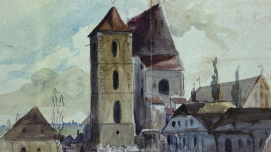  "Kościół w Wiślicy" Franciszka Kostrzewskiego (1826-1911). Fot. PAP/Reprodukcja